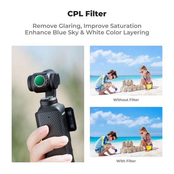 Bộ Kính Lọc K&F Concept Magnetic CPL + Black Mist 1/4 + ND2-32 (KF01.2148) Cho DJI Osmo Pocket 3 Và Pocket 4
