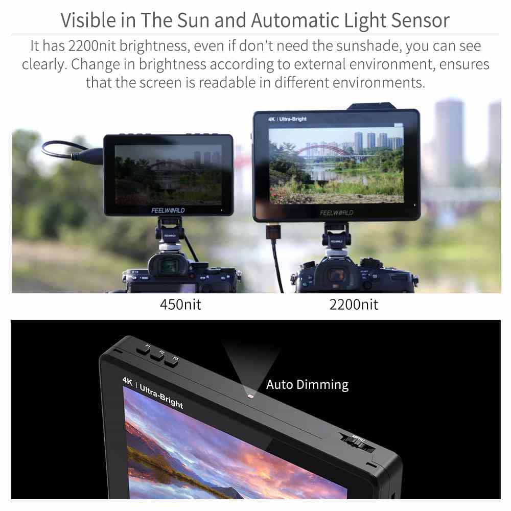 Màn hình cảm ứng Fellworld LUT7 Pro 7 Inch 3D LUT 4K HDMI 3G-SDI