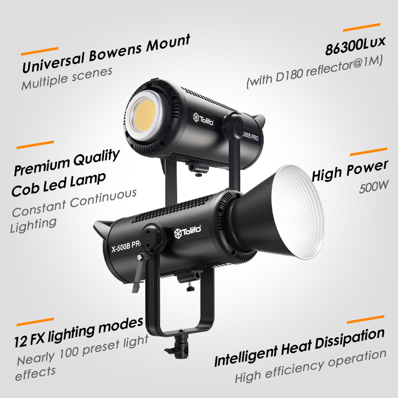 Đèn LED Tolifo X-500B Pro 500W DMX 512 Có choá
