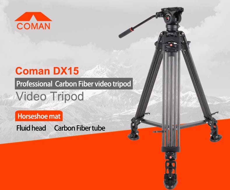 Chân Máy Quay Coman DX15 Carbon - Hàng chính hãng