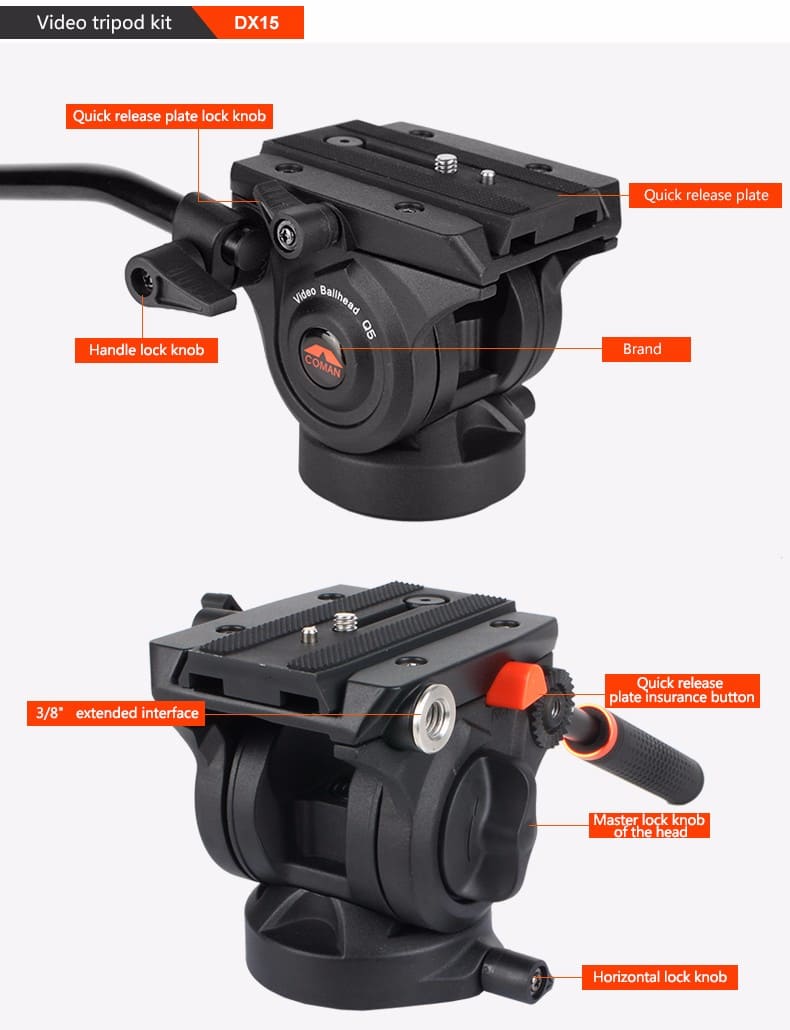 Chân Máy Quay Coman DX15 Carbon - Hàng chính hãng