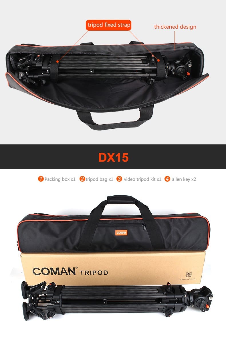 Chân Máy Quay Coman DX15 Carbon - Hàng chính hãng