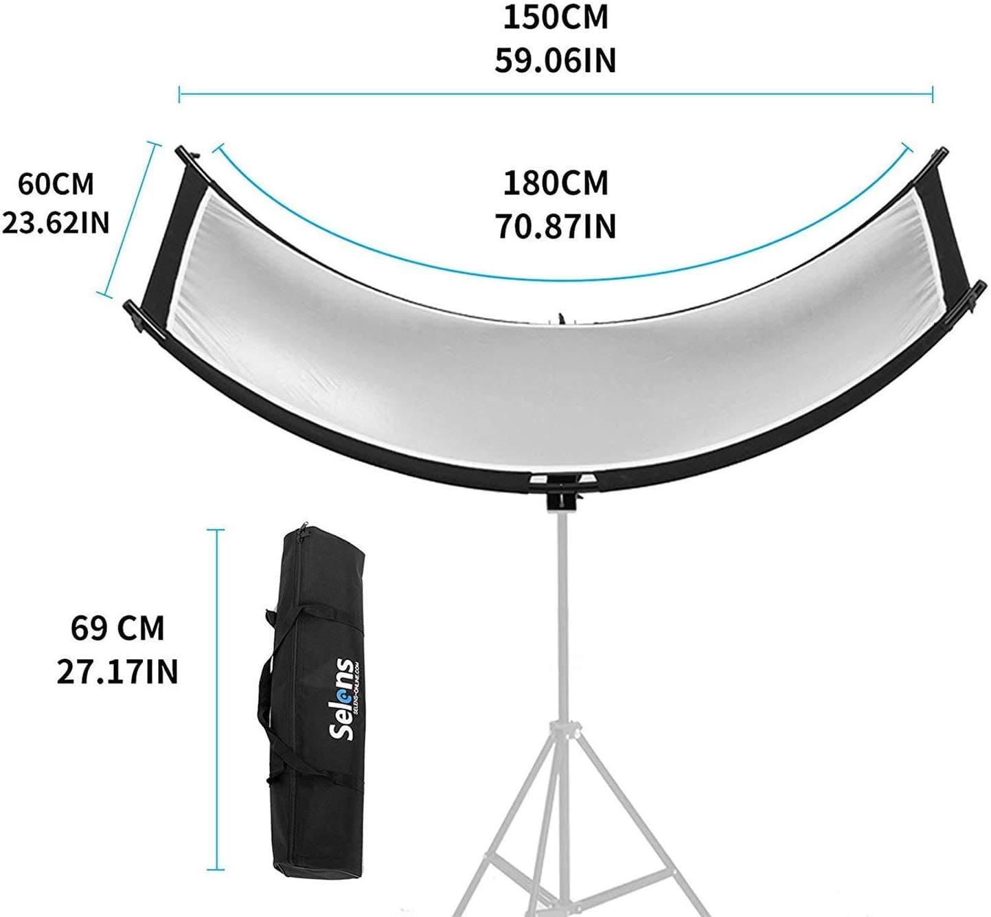 Hắt sáng cong Selens 60*180cm 4in1