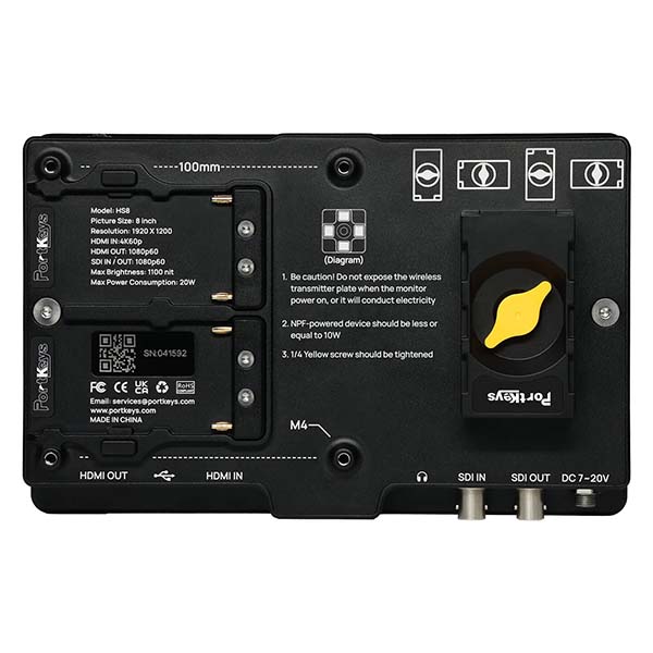 Monitor Portkeys HS8 8 inch 4K HDMI/3G-SDI - Hàng chính hãng