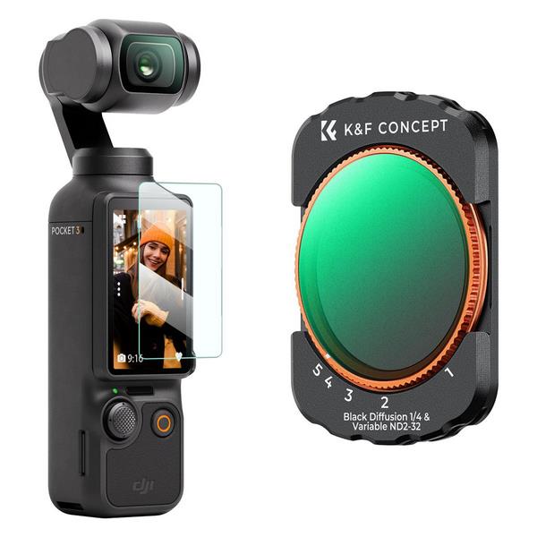 Kính Lọc K&F Concept Magnetic ND2-ND32 & Black Mist 1/4 2-in-1 (KF01.2616) Cho DJI Osmo Pocket 3 Và Pocket 4