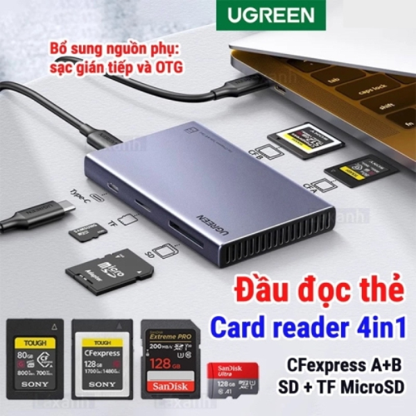 Đầu Đọc Thẻ Nhớ UGREEN 4in1 CF A/B, SD, TF