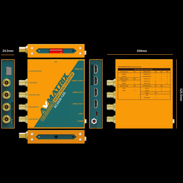 Bộ Chuyển Đổi Avmatrix SC2020-12G SDI/HDMI2.0 Bidirectional Converter