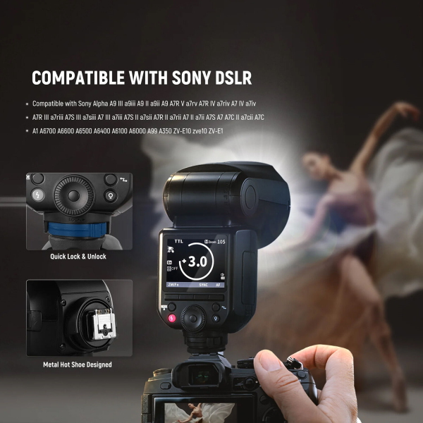 Đèn Flash Neewer Z2 Pro 76Ws TTL for Canon, Sony, Fuji, Nikon