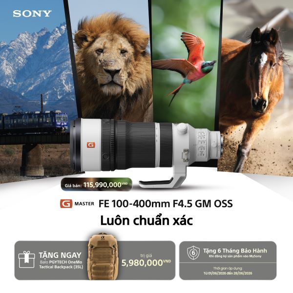 Ống Kính Sony FE 100-400mm F4.5 GM OSS - Hàng chính hãng