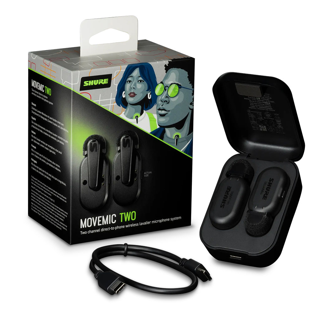 Micro Thu Âm Không Dây Shure MoveMic Two Cho Máy Ảnh, Điện Thoại Và Máy Tính