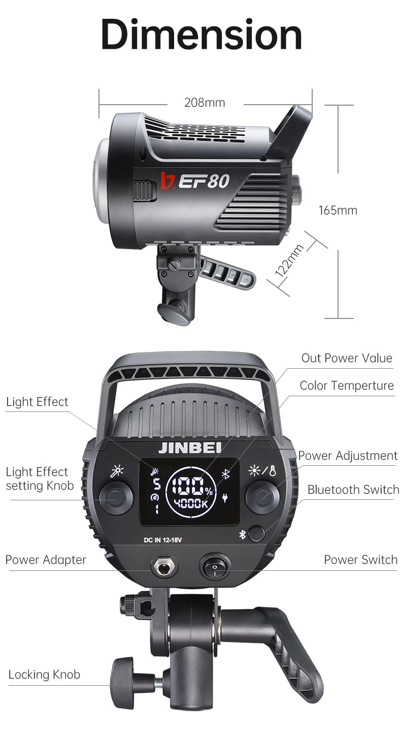 Đèn Led Jinbei EF-80 | Hàng Chính Hãng