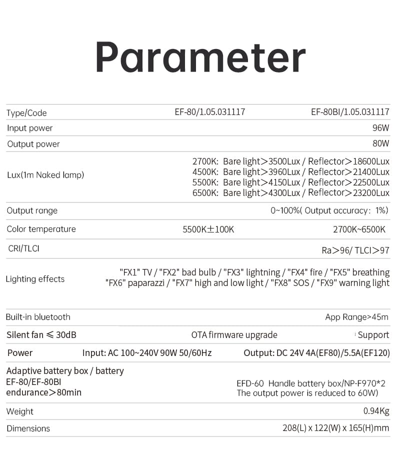 Đèn Led Jinbei EF-80Bi | Hàng Chính Hãng