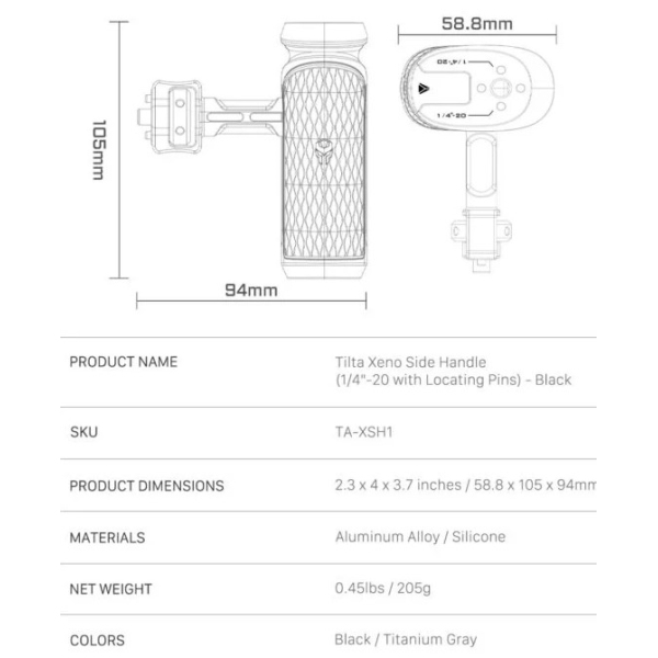 Tilta Xeno Side Handle - Hàng chính hãng