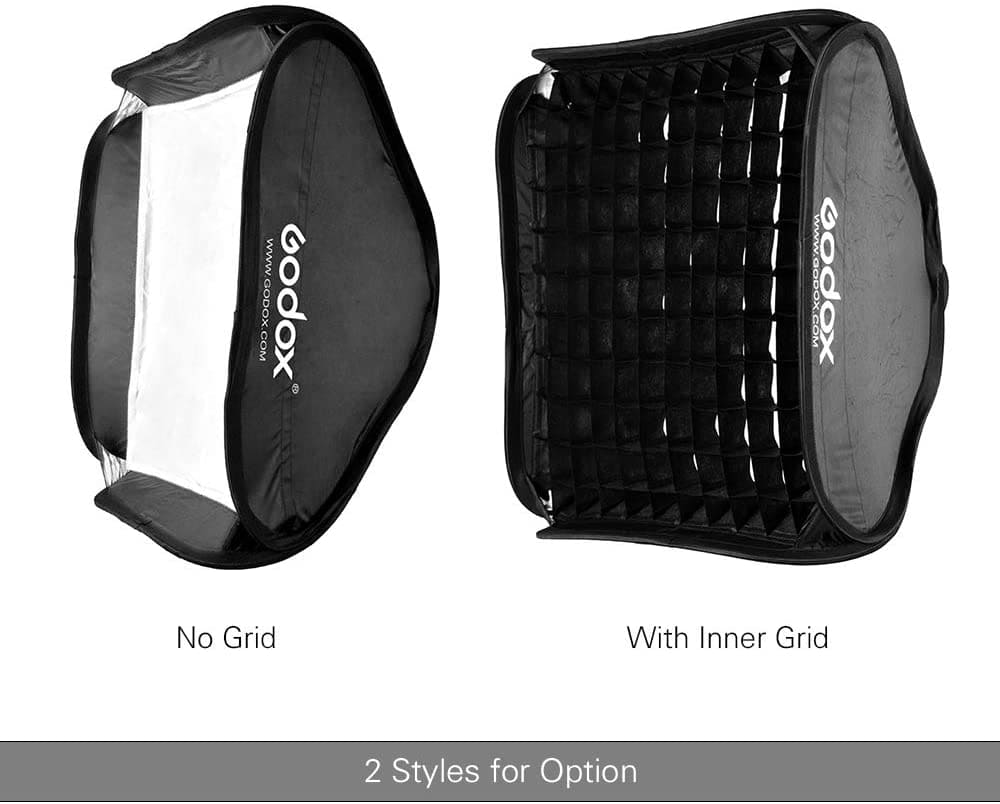 Sofbox Godox SGGV 60 x 60 với giá đỡ S2 kèm lưới tổ ong