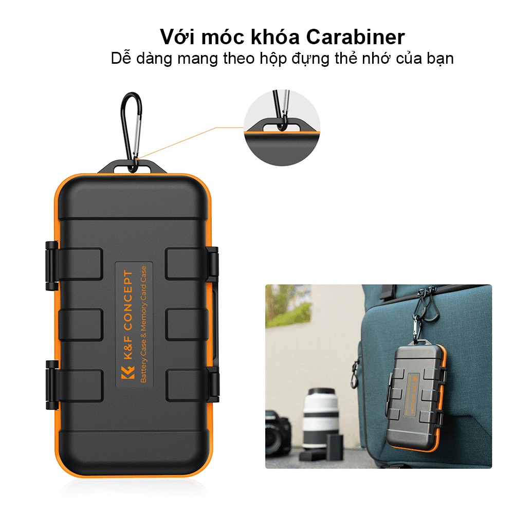 Hộp đựng thẻ nhớ và pin máy ảnh K&F Concept