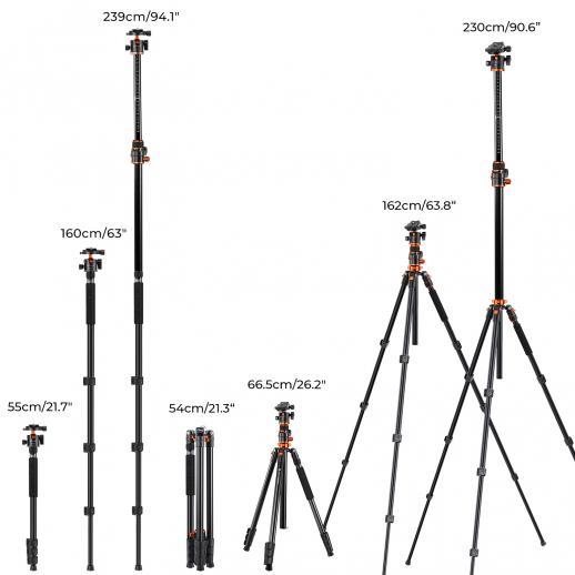Chân máy ảnh K&F Concept T254A7+BH-28L 10Kg (KF09.119)