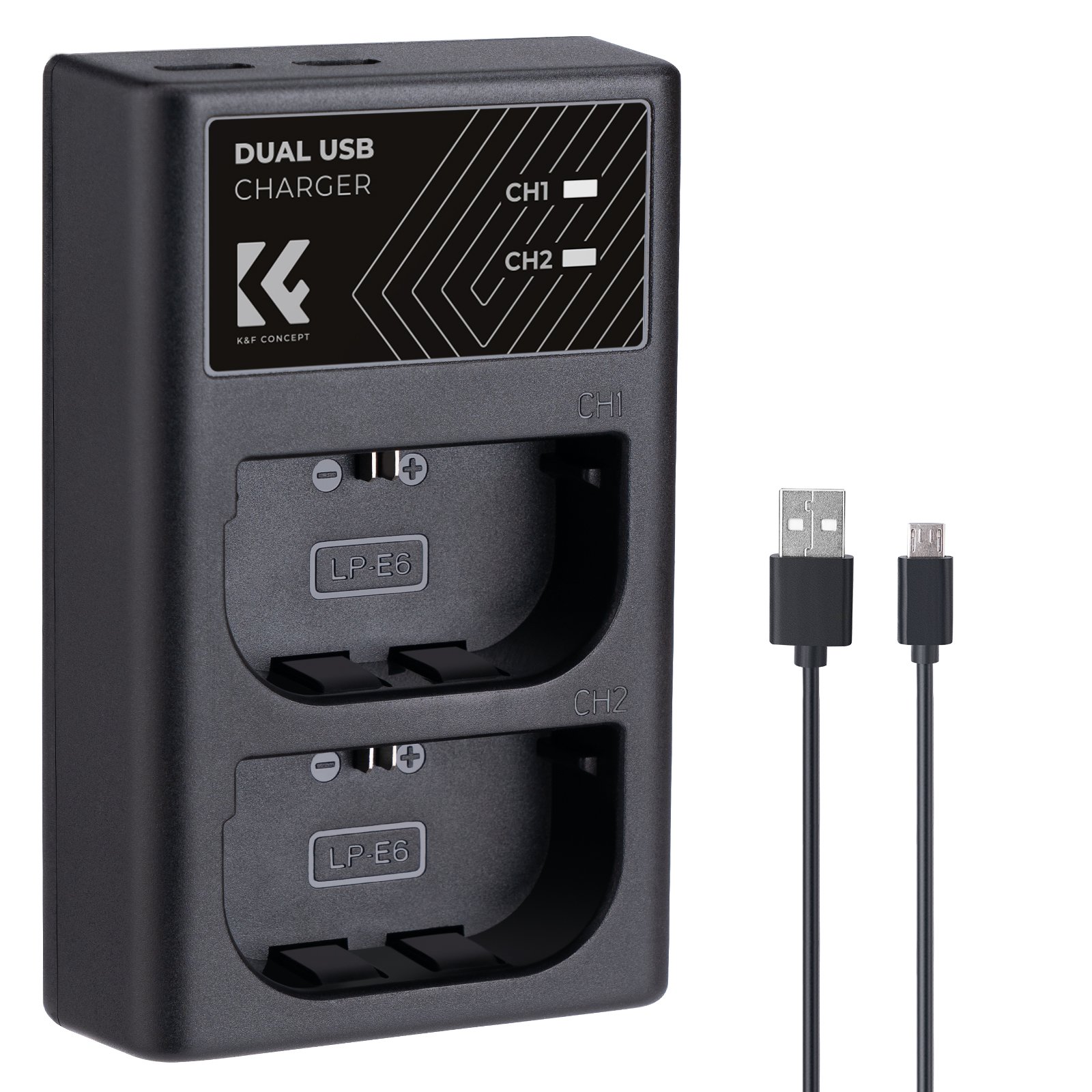 Sạc pin kép K&F Concept LP-E6 LP-E6N LP-E6NH (KF28.0007)