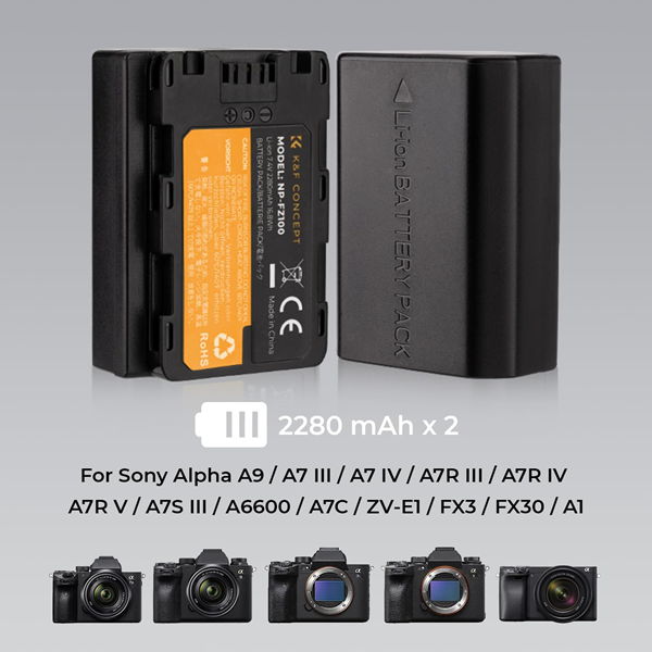 Pin và sạc K&F Sony NP-FZ100 Combo 2 pin 1 sạc (KF28.0016)