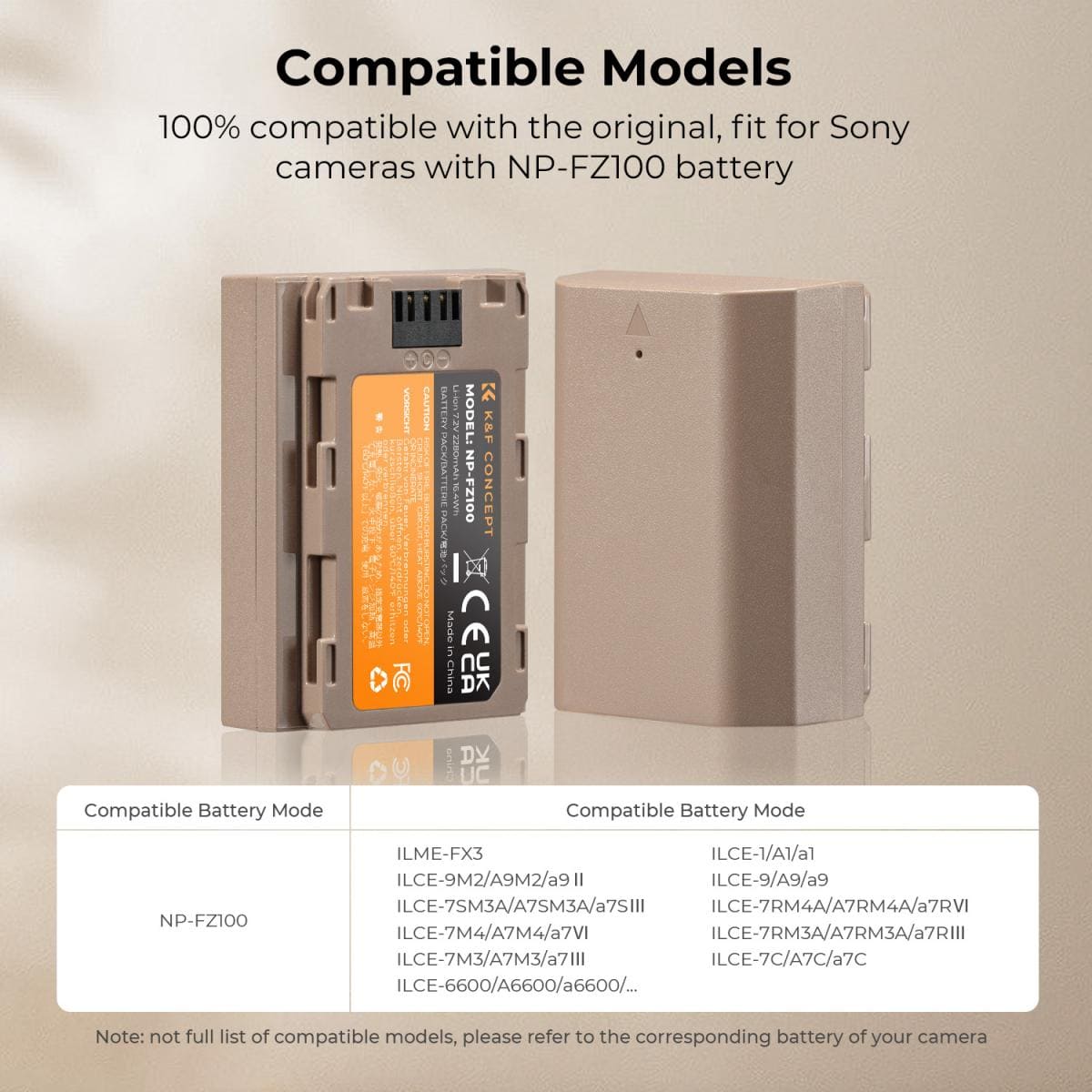 Pin K&F Concept NP-FZ100