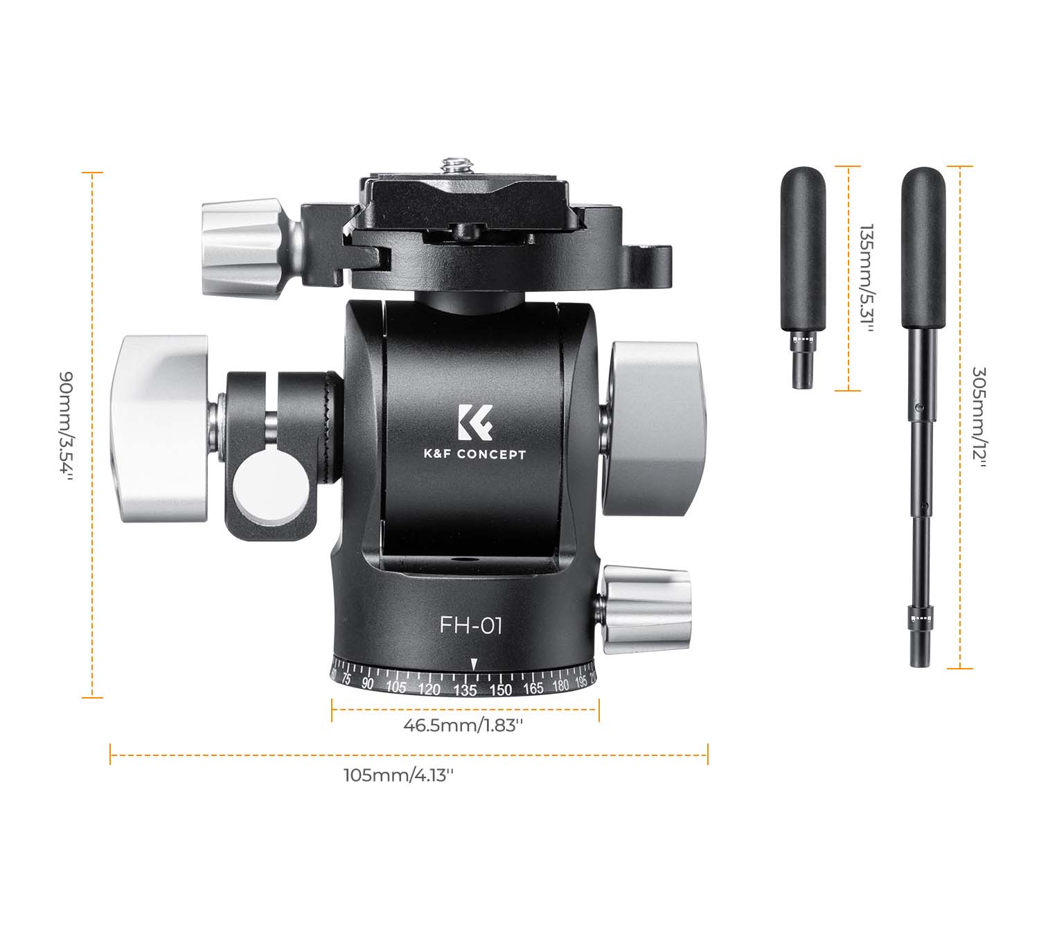 Củ dầu Tripod Fluid Head K&F Concept FH-01 tải trọng 5kg