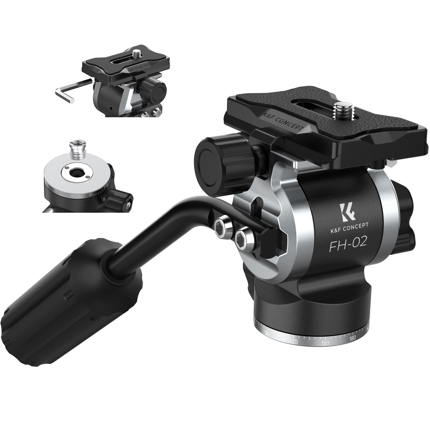 Củ dầu Tripod Fluid Head K&F Concept FH-02 tải trọng 3kg