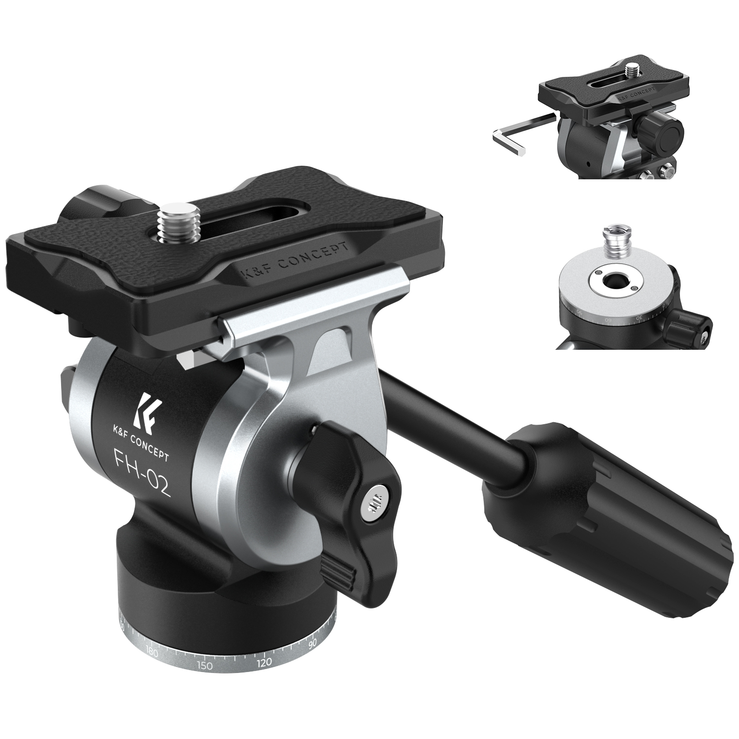 Củ dầu Tripod Fluid Head K&F Concept FH-02 tải trọng 3kg