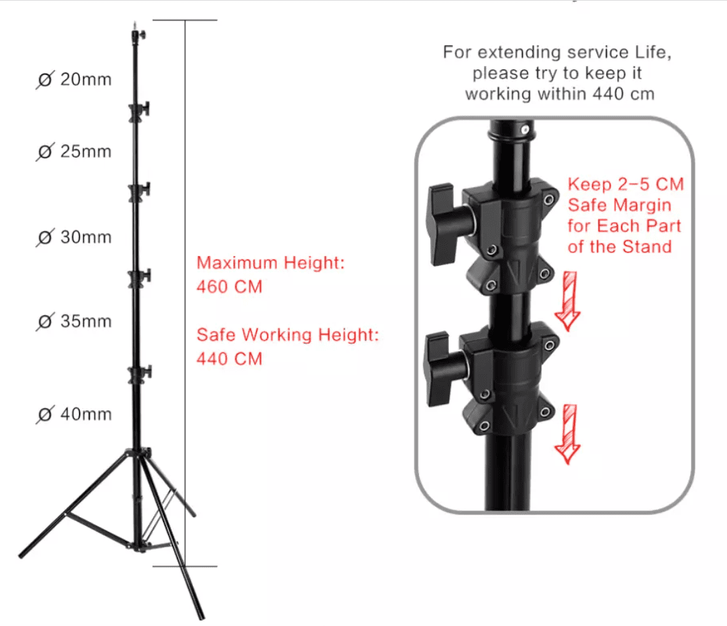 Chân đèn Jinbei MZ-4800 FP | Hàng Chính Hãng