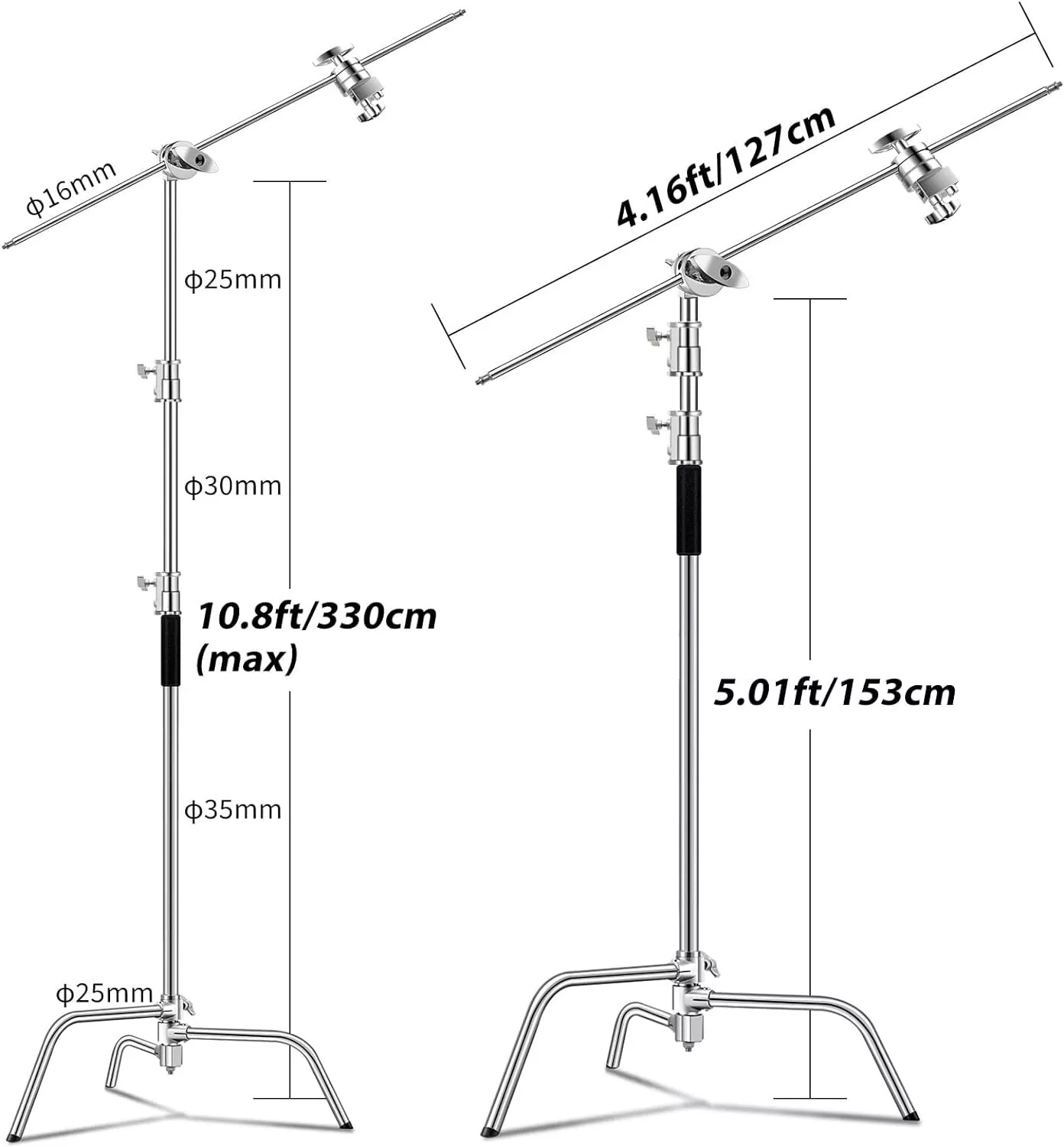 Chân Cờ C-Stand ZSYB có bánh xe chịu tải 20kg