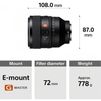 Ống kính Sony FE50mm f/1.2GM