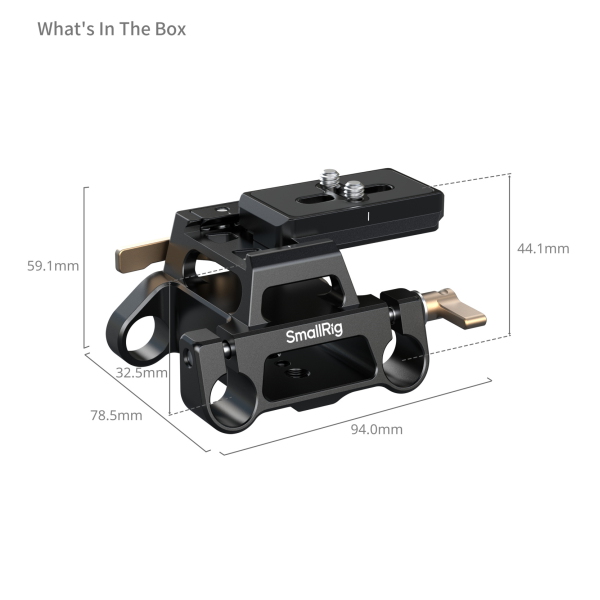 Đế gắn máy ảnh Arca Smallrig với kẹp thanh kép 15mm