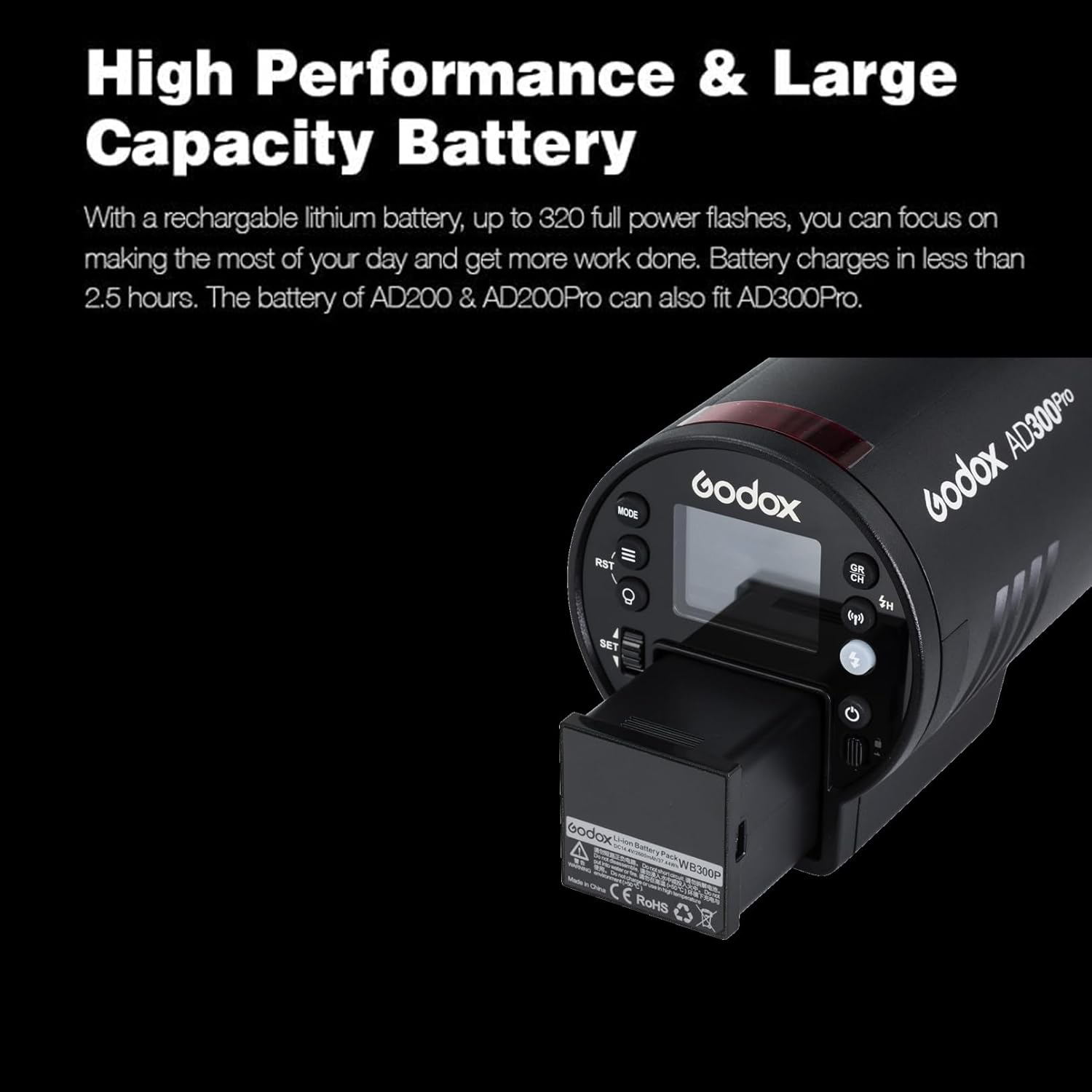 Pin Lithium GODOX WB300P