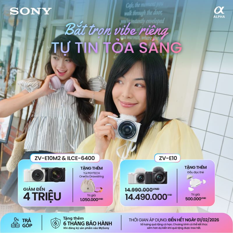 Máy Ảnh Sony ZV-E10 + Lens E PZ 16-50mm f/3.5-5.6 OSS II 
