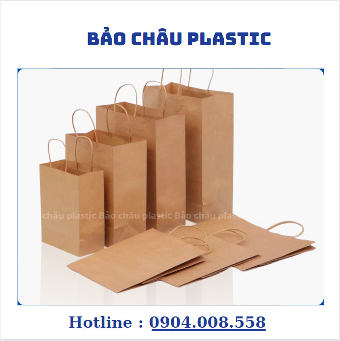 Túi giấy KRAFT Nhật nâu trơn có quai đáy vuông nhiều kích thước, túi giấy xi măng, túi giấy đựng quà tặng, túi quai
