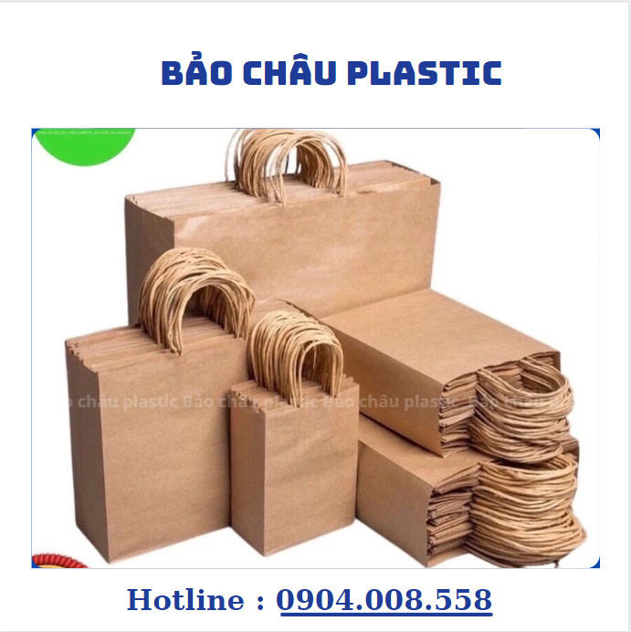 Túi giấy KRAFT Nhật nâu trơn có quai đáy vuông nhiều kích thước, túi giấy xi măng, túi giấy đựng quà tặng, túi quai