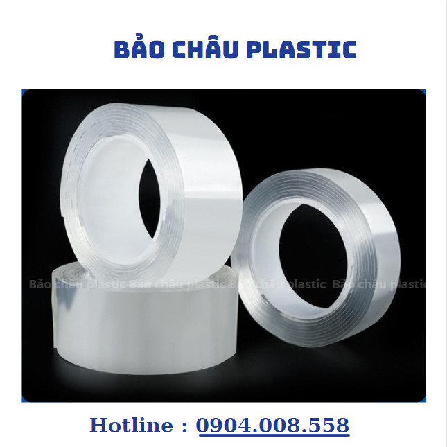 Băng dính 2 mặt siêu dính trong suốt khổ 3cm- 5cm băng keo dán tường hai mặt nano silicon siêu chắc