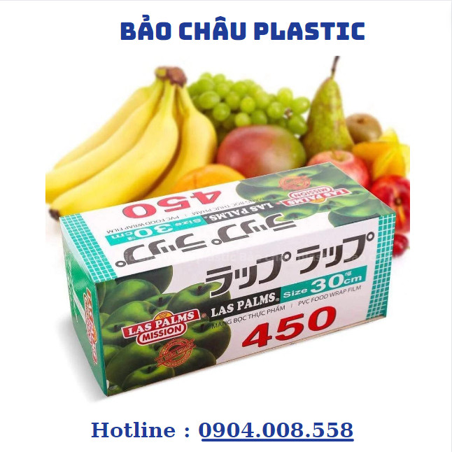 Màng Bọc Thực Phẩm Laspalm Chính Hãng Bọc Thực Phẩm PVC Co Giãn Màng Bọc Thức Ăn Có Dao Cắt 30cm