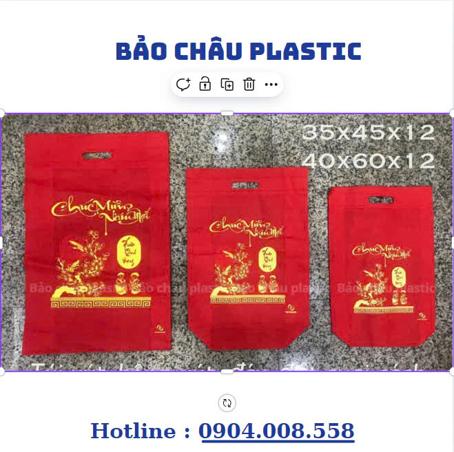 10 Túi Vải Không Dệt Chúc Mừng Năm Mới