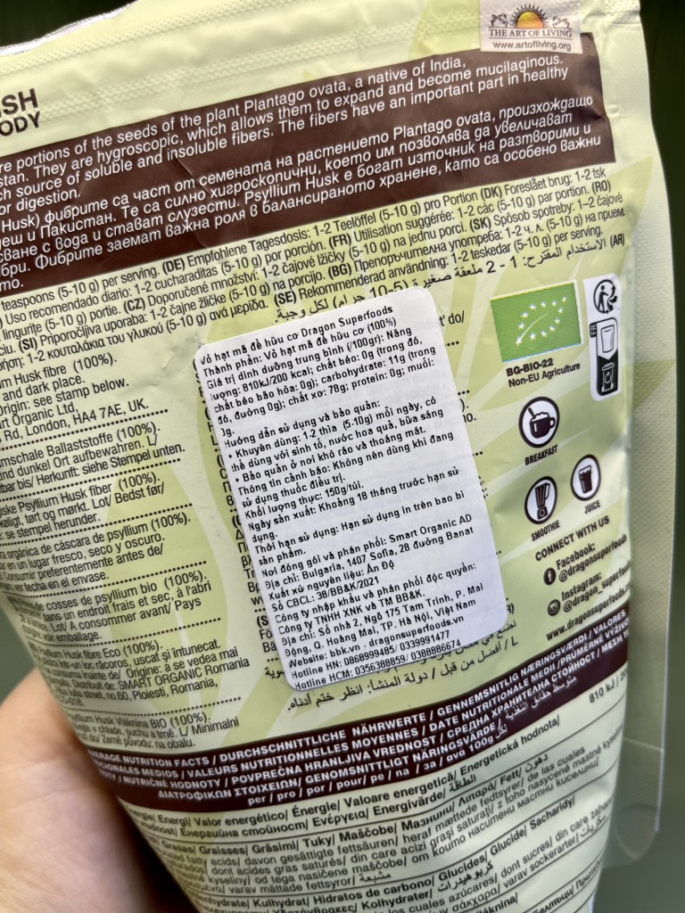 Vỏ hạt mã đề hữu cơ 150gr - Dragon Superfood