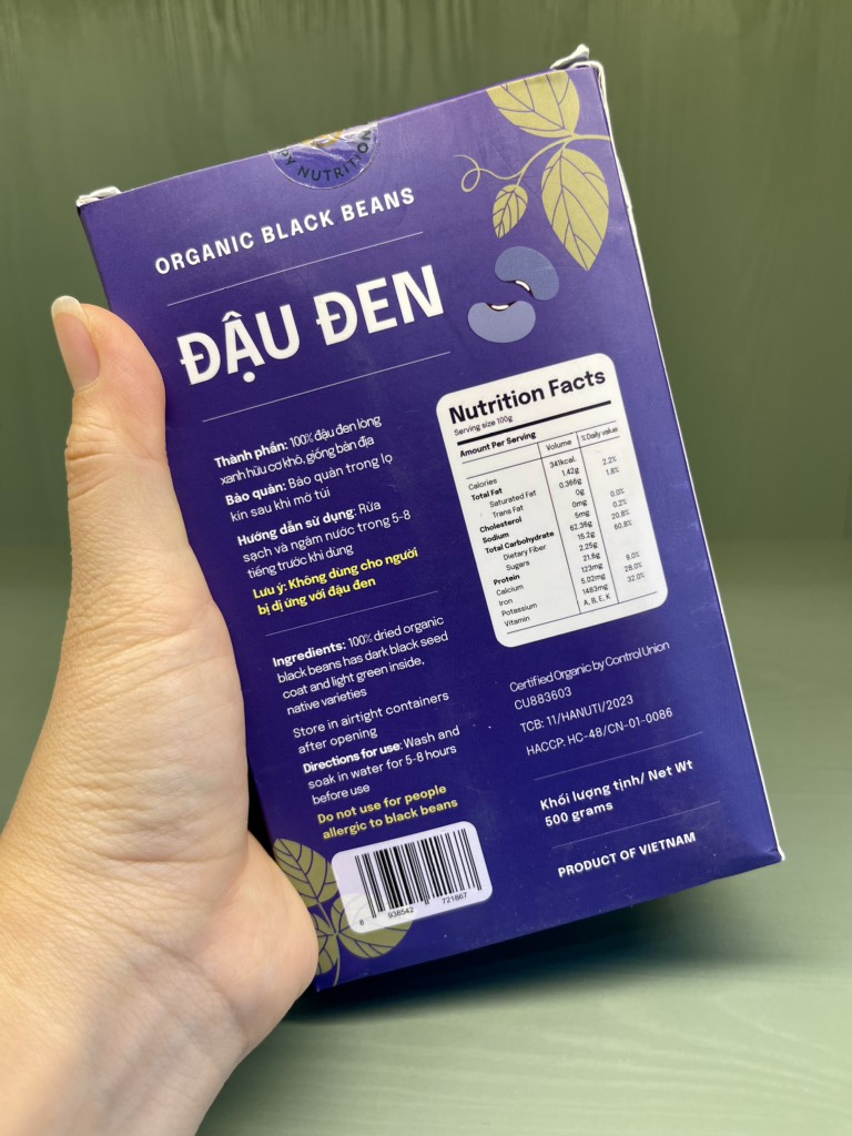 Đậu đen hữu cơ khô 550gr - HANUTI VIETNAM