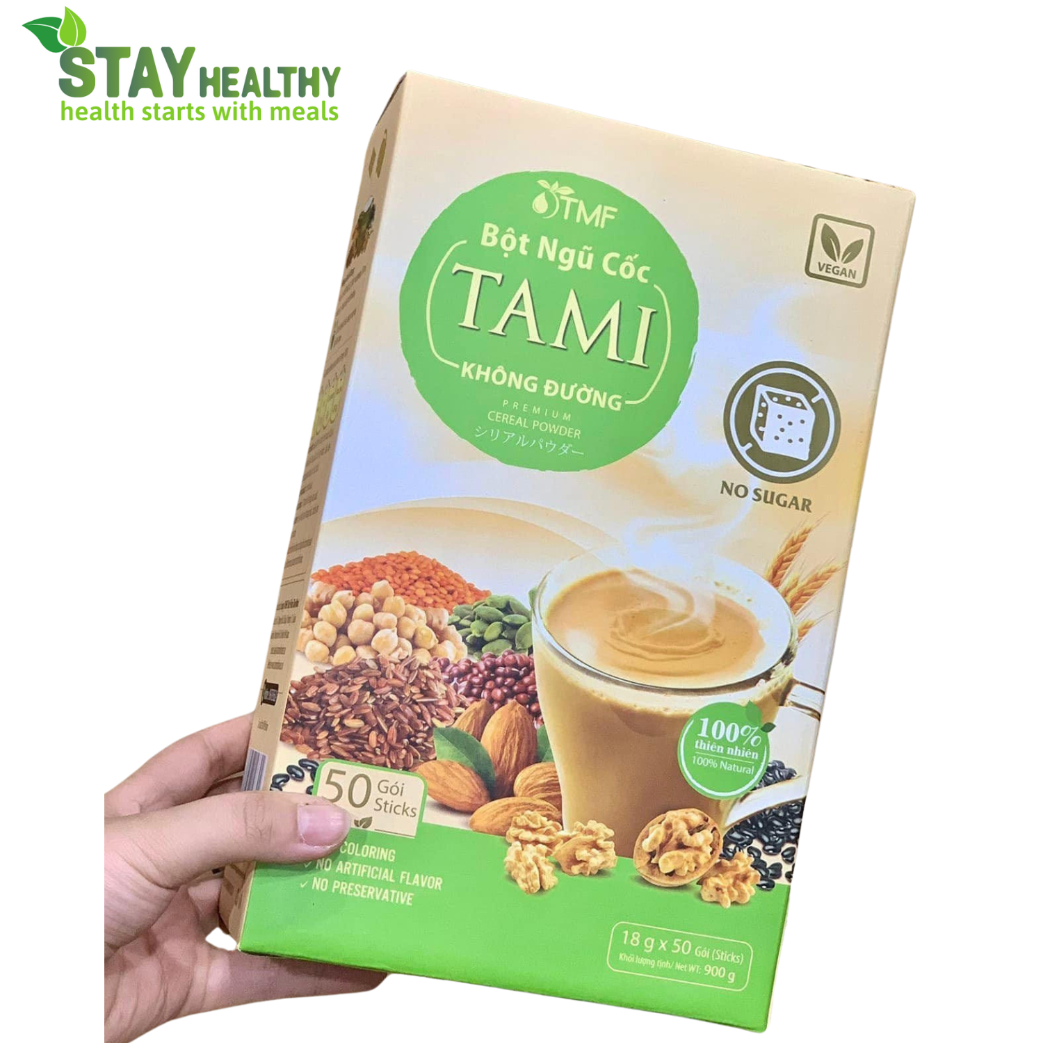 Bột ngũ cốc không đường 900gr - TAMI Food