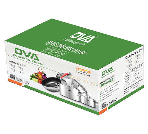Bộ nồi chảo 3 đáy 4 món DVA A66