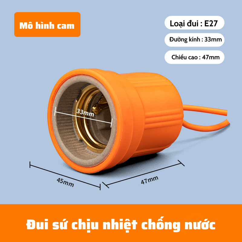 Đui Đèn Úm Gà Chịu Tải Cao Dương Ninh, Đui Đèn Úm Heo Chịu Nhiệt, Đui Xoáy Bằng Sứ Chống Va Đập Chống Nước Cao Cấp E27