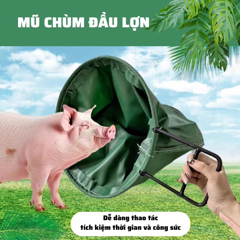 Bạt Chùm Đầu Heo - Dụng Cụ Khống Chế Vật Nuôi Thông Minh & An Toàn