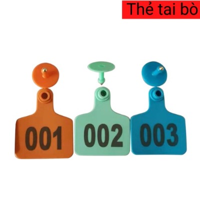 Thẻ tai heo gia xúc bò dê TPU in khắc Lazer siêu bền thẻ tai không phai màu DN04