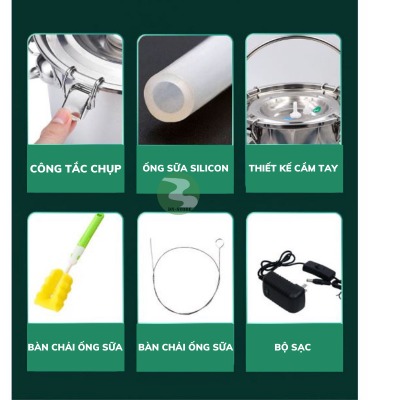 Dụng cụ vắt sữa cho bò, dê 5ML full inox 304 DN32
