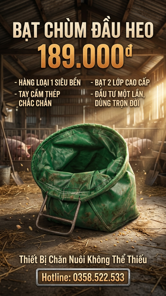 Bạt Chùm Đầu Heo - Dụng Cụ Khống Chế Vật Nuôi Thông Minh & An Toàn