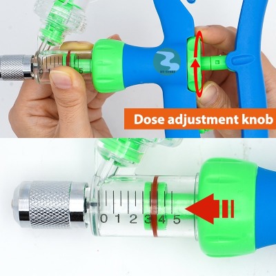 Xi lanh thú y tự động tiêm vacxin gia cầm gia xúc MMA 2 - 5ML DN90