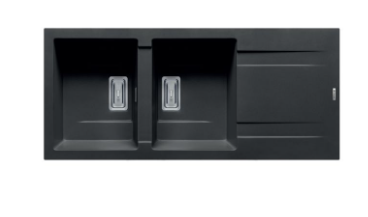 Chậu rửa chén đá 2 hố Elica Pyragranite Kartesio 2B 1D Carbon 0700055111