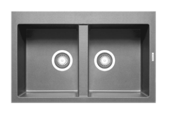 Chậu rửa chén Elica Pyragranite Alazia 2B Iron Grey 070037211