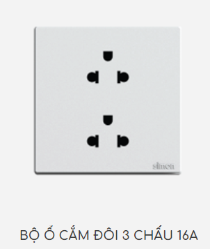 Bộ ổ cắm đôi 3 chấu 16A